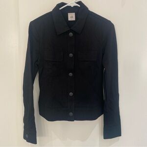 CAbi Ava Ponte Knit Jacket Long Sleeve Collared Style #3174 Small, Black